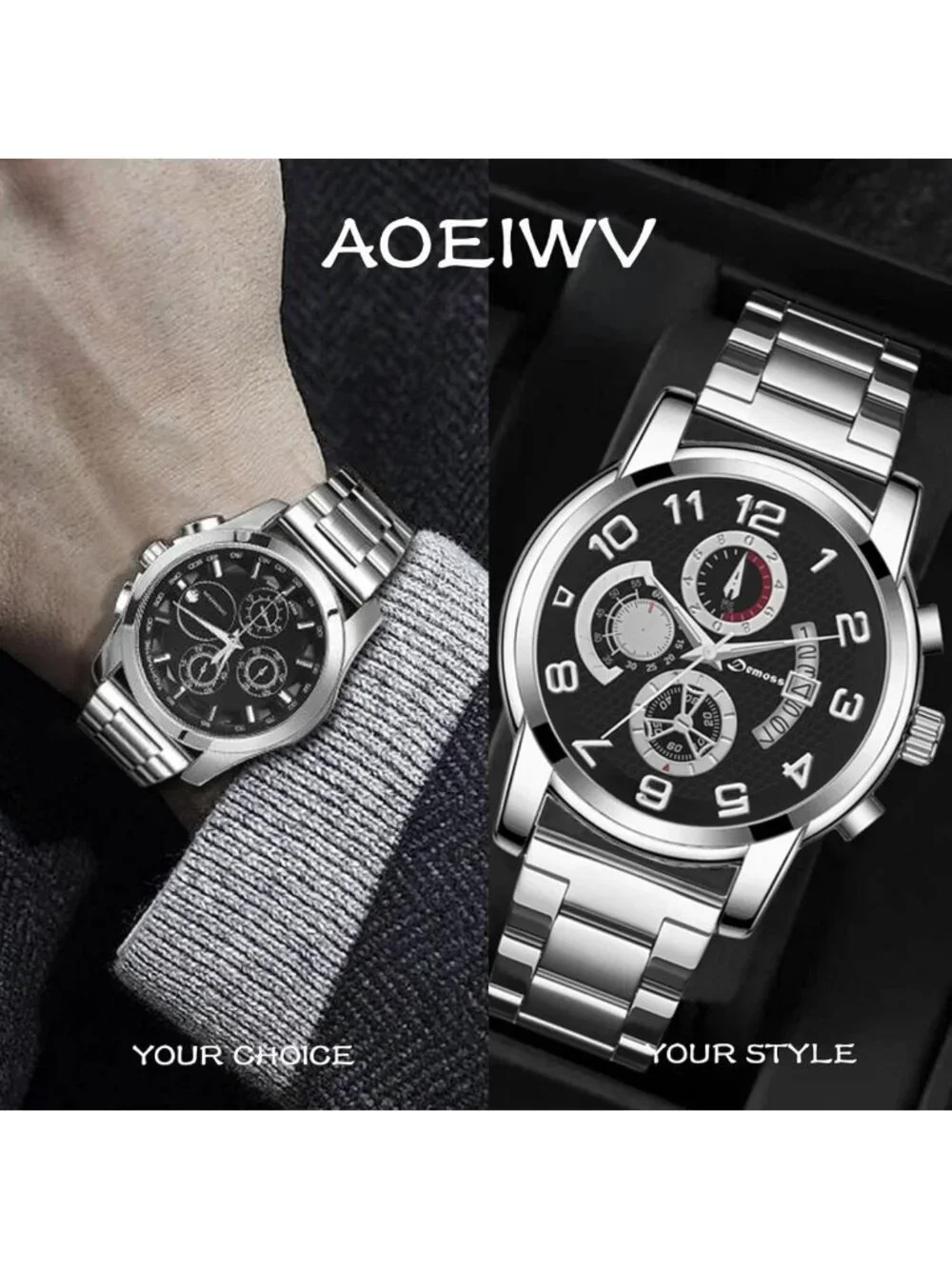 Curved End Stainless Steel Watch Band 14mm-24mm | Polished & Brushed Metal Strap